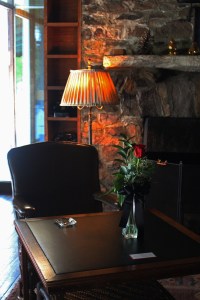 FDR's desk where he was posing for a portrait when he suffered a stroke.